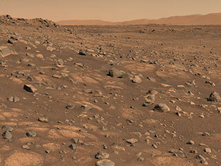 This image shows the area on Mars from which NASA’s Perseverance rover will collect its first rock sample. 