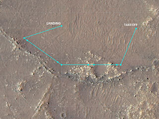 This annotated image of Mars’ Jezero Crater depicts the ground track and waypoints for Ingenuity’s planned tenth flight – scheduled to take place no earlier than Saturday, July 24.