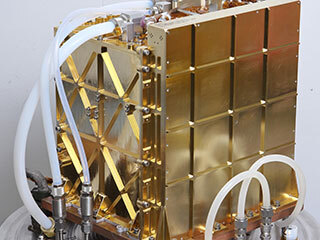 The engineering model (EM), an almost identical twin of MOXIE, is used for testing in the lab at NASA's Jet Propulsion Laboratory in Pasadena, California. 