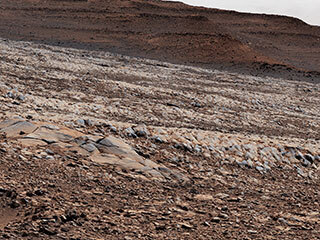 NASA’s Curiosity Mars rover used its Mast Camera, or Mastcam, to survey these wind-sharpened rocks, called ventifacts, on March 15, 2022, the 3,415th Martian day, or sol, of the mission.