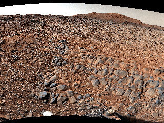 NASA’s Curiosity Mars rover used its Mast Camera, or Mastcam, to take this 360-degree panorama on March 23, 2022, the 3,423th Martian day, or sol, of the mission. The team has informally described the wind-sharpened rocks seen here as “gator-back” rocks because of their scaly appearance.