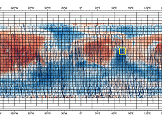 This 72-color near-global map of the Red Planet was captured by NASA’s Mars Reconnaissance Orbiter (MRO) using its Compact Reconnaissance Imaging Spectrometer for Mars, or CRISM.