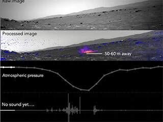 This video and audio show the results of NASA’s Perseverance Mars rover using its SuperCam microphone to record the sounds of a Martian dust devil – the first time any such recording has been made. 