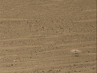 NASA’s Ingenuity Mars Helicopter is seen here at the starting point of its 47th flight on Mars. 