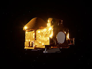 This artist’s concept shows the proposed Capture, Containment, and Return System, a NASA payload on the European Space Agency’s Earth Return Orbiter.