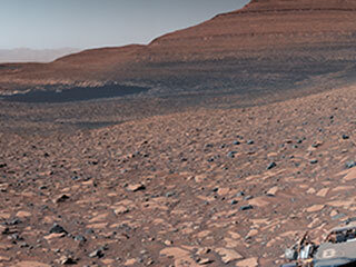 NASA’s Curiosity captured this 360-degree panorama while parked below Gediz Vallis Ridge (seen at right), a formation that preserves a record of one of the last wet periods seen on this part of Mars.