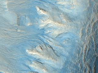 Northern Hemisphere Gullies on West-Facing Crater Slope, Mars