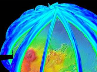 The Mars Climate Sounder instrument on NASA's Mars Reconnaissance Orbiter maps the vertical distribution of temperatures, dust, water vapor and ice clouds in the Martian atmosphere as the orbiter flies a near-polar orbit.