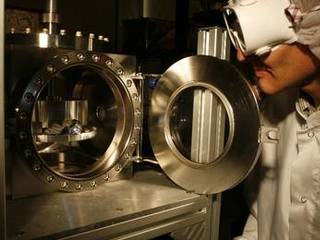 The ChemCam instrument for NASA's Mars Science Laboratory mission uses a pulsed laser beam to vaporize a pinhead-size target, producing a flash of light from the ionized material -- plasma -- that can be analyzed to identify chemical elements in the target.