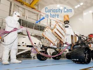 The Curiosity Cam live video feed allows the public to watch technicians assemble and test NASA's next Mars rover in a clean room at the Jet Propulsion Laboratory, Pasadena, Calif.