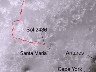 Opportunity's Path on Mars Through Sol 2436