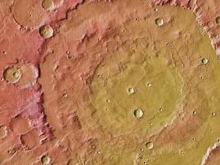 This image shows the context for orbital observations of exposed rocks that had been buried an estimated 5 kilometers (3 miles) deep on Mars.
