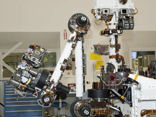 The arm and the remote sensing mast of the Mars rover Curiosity each carry science instruments and other tools for NASA's Mars Science Laboratory mission.