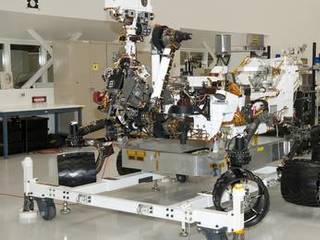 NASA Mars Rover Curiosity at JPL, View from Front Left Corner