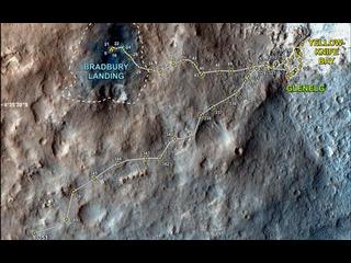 The total distance driven by NASA's Mars rover Curiosity passed the one-mile mark a few days before the first anniversary of the rover's landing on Mars.
