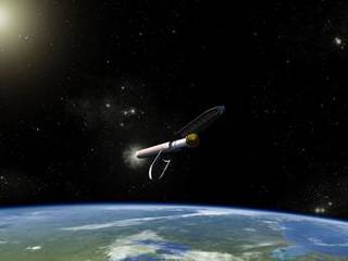 This is an artist concept of the Atlas V541 launch vehicle that will carry NASA's Curiosity rover on its way to Mars.