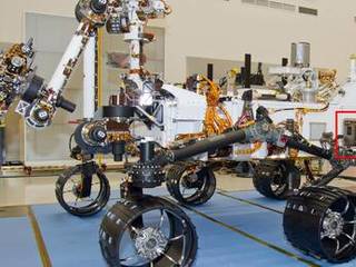 A Russian-built, neutron-shooting instrument on the Curiosity rover of NASA's Mars Science Laboratory mission will check for water-bearing minerals in the ground beneath the rover.