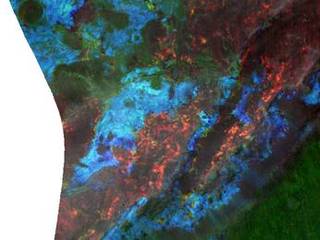 Impact cratering and erosion combine to reveal the composition of the Martian underground by exposing materials from the subsurface.