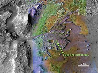 On ancient Mars, water carved channels and transported sediments to form fans and deltas within lake basins.