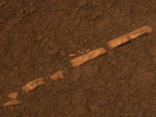 This color view of a mineral vein called "Homestake" comes from the panoramic camera (Pancam) on NASA's Mars Exploration Rover Opportunity.