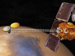 NASA’s 2001 Mars Odyssey orbiter is depicted in this illustration.