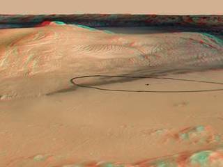 As of June 2012, the target landing area for Curiosity, the rover of NASA's Mars Science Laboratory mission, is the ellipse marked on this image, about 12 miles long and 4 miles wide (20 kilometers by 7 kilometers).