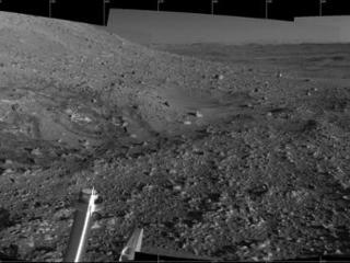 This 360-degree view from a site dubbed "Engineering Flats" shows the rover's shadow.