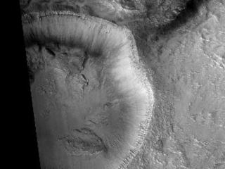 Impact Crater in Tempe Terra
