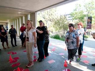 Teachers have fun putting their skills to the test in this hands-on activity during the Curiosity Educator Workshop at NASA's Jet Propulsion Laboratory in Pasadena, Calif