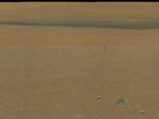 This image is the first high-resolution color mosaic from NASA's Curiosity rover, showing the geological environment around the rover's landing site in Gale Crater on Mars.