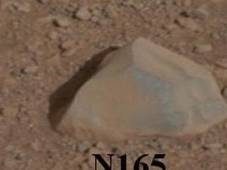 This close-up image shows the first target NASA's Curiosity rover aims to zap with its Chemistry and Camera (ChemCam) instrument.