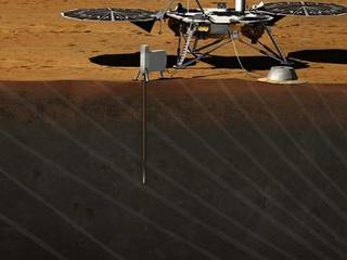 Artist rendition of the proposed InSight (Interior exploration using Seismic Investigations, Geodesy and Heat Transport) Lander.