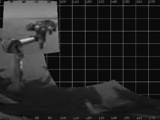 NASA's Mars rover Curiosity extended its robotic arm on Aug. 20, 2012, for the first time on Mars and used its Navigation Camera (Navcam) to capture this view of the extended arm.