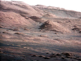 A chapter of the layered geological history of Mars is laid bare in this postcard from NASA's Curiosity rover. The image shows the base of Mount Sharp, the rover's eventual science destination.