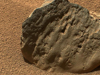 The Mars Hand Lens Imager (MAHLI) on the arm of NASA's Mars rover Curiosity took this image of a rock called "Et-Then" during the mission's 82nd sol, or Martian day (Oct. 29, 2012.)