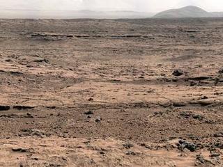 This panorama is a mosaic of images taken by the Mast Camera (Mastcam) on the NASA Mars rover Curiosity while the rover was working at a site called "Rocknest" in October and November 2012.