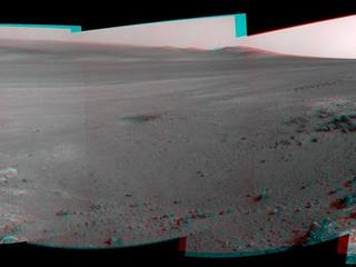 This full-circle, stereo panorama shows the terrain around the NASA Mars Exploration Rover Opportunity during the 3,071st Martian day, or sol, of the rover's work on Mars (Sept. 13, 2012).