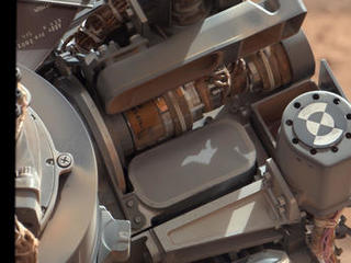 This image shows the location of the 150-micrometer sieve screen on NASA's Mars rover Curiosity, a device used to remove larger particles from samples before delivery to science instruments.