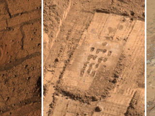 This set of images from Mars shows the handiwork of different tools on three missions to the surface of Mars.