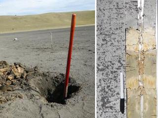This set of images shows a modern terrestrial analog to the "Yellowknife Bay" area that NASA's Curiosity rover is exploring.