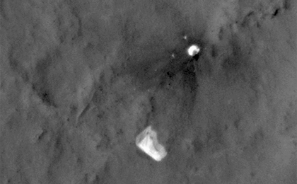 This sequence of seven images from the High Resolution Imaging Science Experiment (HiRISE) camera on NASA's Mars Reconnaissance Orbiter shows wind-caused changes in the parachute of NASA's Mars Science Laboratory spacecraft as the chute lay on the Martian ground during months after its use in safe landing of the Curiosity rover.
