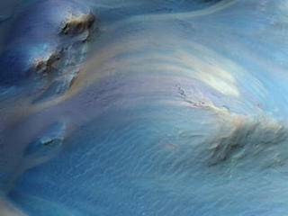 This is an image of a central pit of an impact crater in the Martian ancient highlands.