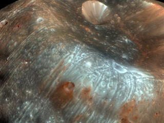 The large impact crater known as Stickney is the largest crater on the Martian moon Phobos.