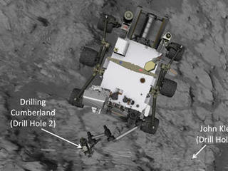 Position of Curiosity for Drilling at 'Cumberland'