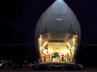 In the late evening hours of August 2, 2013, the MAVEN spacecraft arrived on the Shuttle Landing Facility at Kennedy Space Center in Florida.
