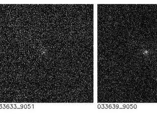 These images show a 256 x 256 pixel patch of sky at the range to the comet of 8 million miles and when the solar phase angle is 47 degrees.