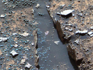 The pointy features, dubbed "Razorback," in this image may only be a few centimeters high but they generate major scientific interest.