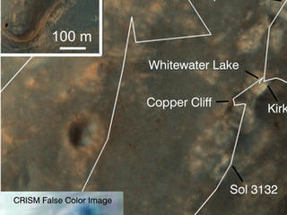 A region known as "Cape York" on the western rim of Endeavour Crater, where NASA's Mars Exploration Rover Opportunity worked for 20 months, is highlighted in these images.