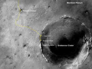 NASA's Mars Exploration Rover Opportunity has been working on Mars since landing inside Eagle Crater on Jan. 25, 2004 (Universal Time; evening of Jan. 24, Pacific Standard Time).