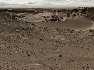 This scene combines images taken by the left-eye camera of the Mast Camera (Mastcam) instrument on NASA's Curiosity Mars rover during the midafternoon, local Mars solar time, of the mission's 526th Martian day, or sol (Jan. 28, 2014).